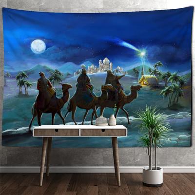 Kamel gedruckt Polyester Wandteppich Wandbehang Weihnachtsmuster psychedelische Hexerei Wohnzimmer Home Decor