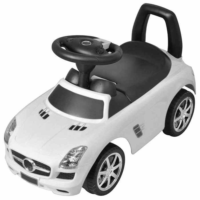 VidaXL Voiture à Pousser par Pieds pour Enfants Blanc Voiture-jouet Tout-petits 80089