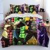 Anime Jojo's Bizarre Adventure Comforter Bedding Set,Duvet Cover Bed Set Quilt Cover Pillowcase,king Queen Size Bedding Set Kids