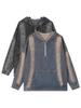 Unisex Retro Distressed Denim Hoodie Jacket - Spring/Autumn Loose Fit