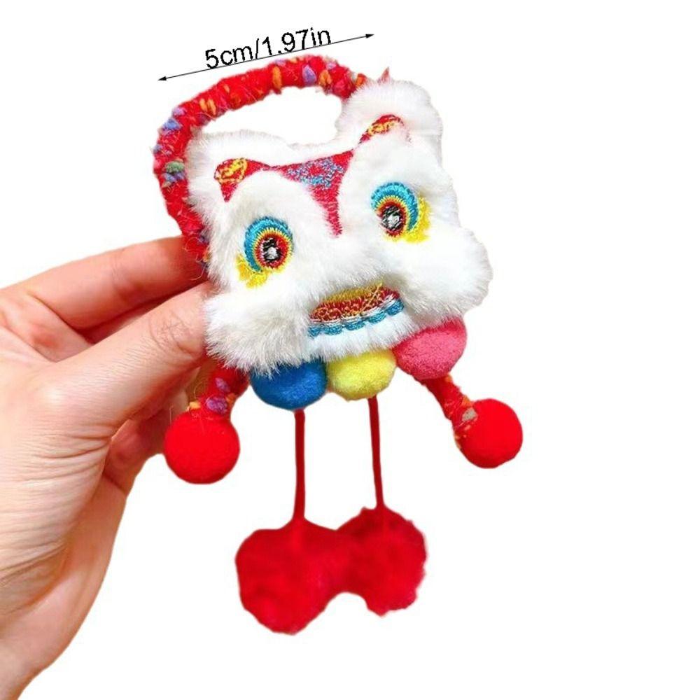 Ponytail Holder Lion Awakening Headwear Tassel Plush Elastic Hair Band New Year Hair Rope  Travel