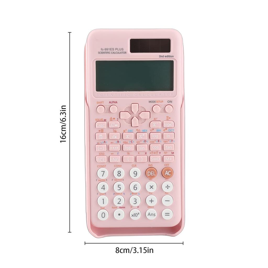 Acogedor Scientific Calculator with 417 Digit Natural Dual Power and Advanced Math Tools for Students and Engineers Functions, 10+2 Display, Solar,