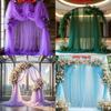Outdoor Wedding Decor Fabric Bridal Arch Backdrop With Polyester Tulle For Party Event