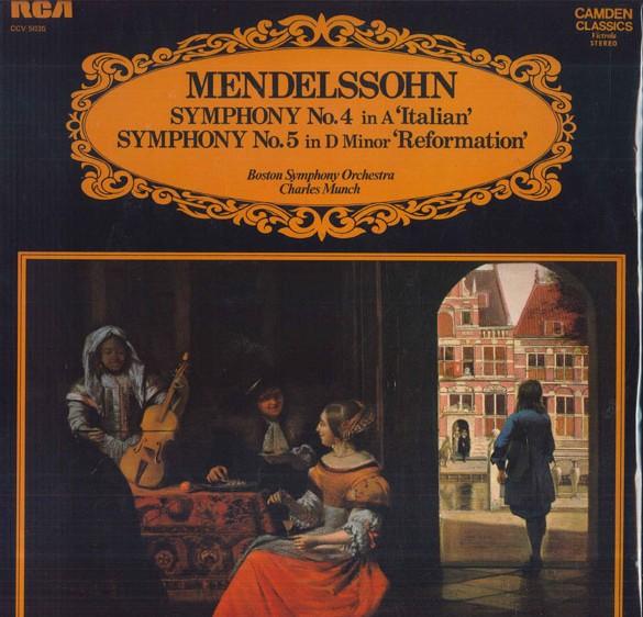 

LP Record CHARLES MUNCH BOSTON SYMPHONY Mendelssohn Symphony No. 4 In A it CCV5035 RCA CAMDEN CLAS 1958 UK Classical Used