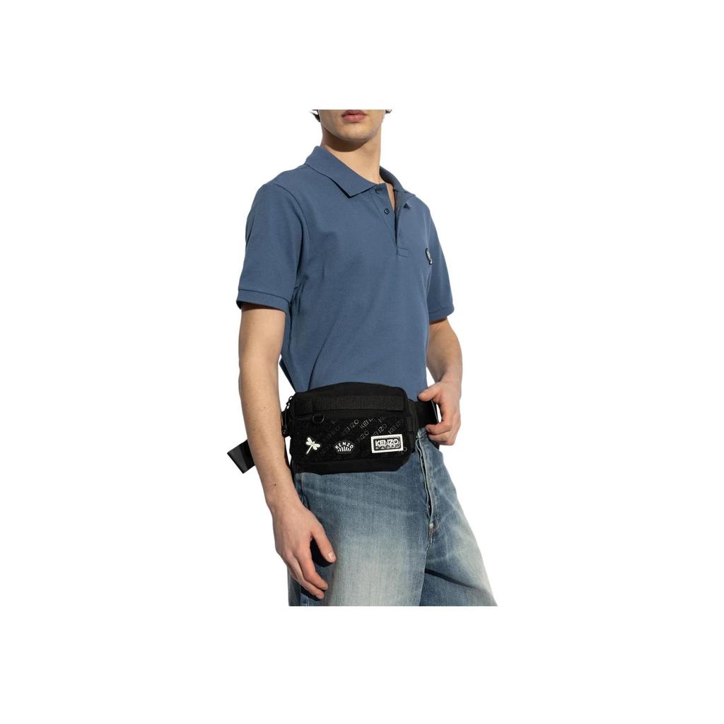 Kenzo Logo Zipper Waist Bag Men waist bag Black FF55SA217F2099