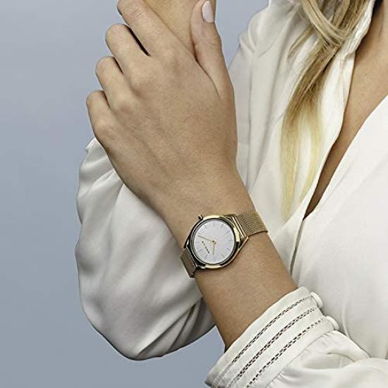 BERING Ultra Slim Collection Watch 17031-334 Unisex Analog Quartz Stainless Steel Strap Sapphire Crystal Gold Mesh Belt