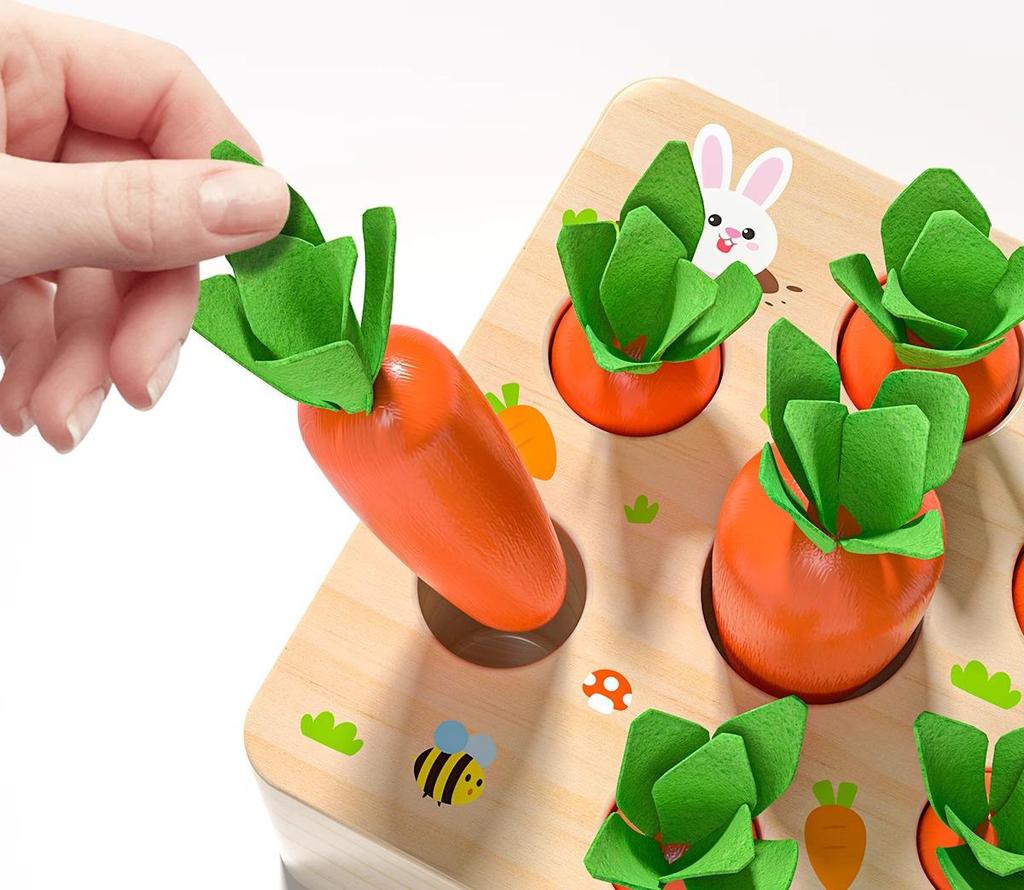 Goryeobaby Montessori Pulling Radish Toy - Early Education & Intellectual Development Tool for Children
