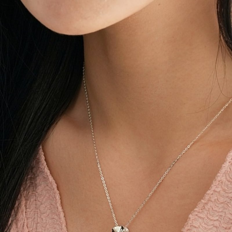 BELLOOGGI Circle wave necklace(40cm)