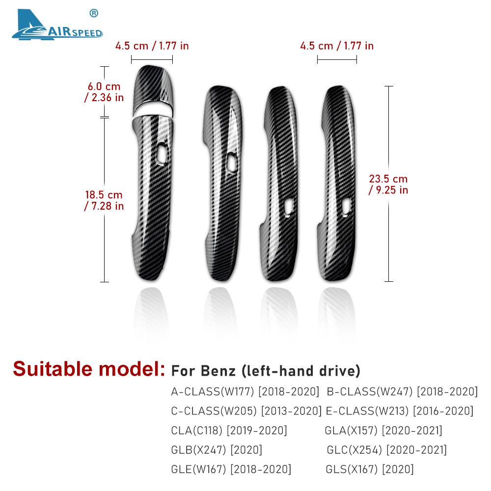 Carbon Fiber for Mercedes Benz A B C E GLC GLE GLS GLB Class W177 W247 W205 W213 C118 W167 Door Handle Cover Car