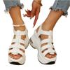 Summer Women Wedge Sandals Open Toe Air Cushion Platform Thick Sole Hook and Loop Closure Lightweight Breathable Casual Shoes