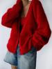2024 Mink Hair V-Neck Cardigan: Loose Fit, Long Sleeve Sweater for Autumn/Winter Women
