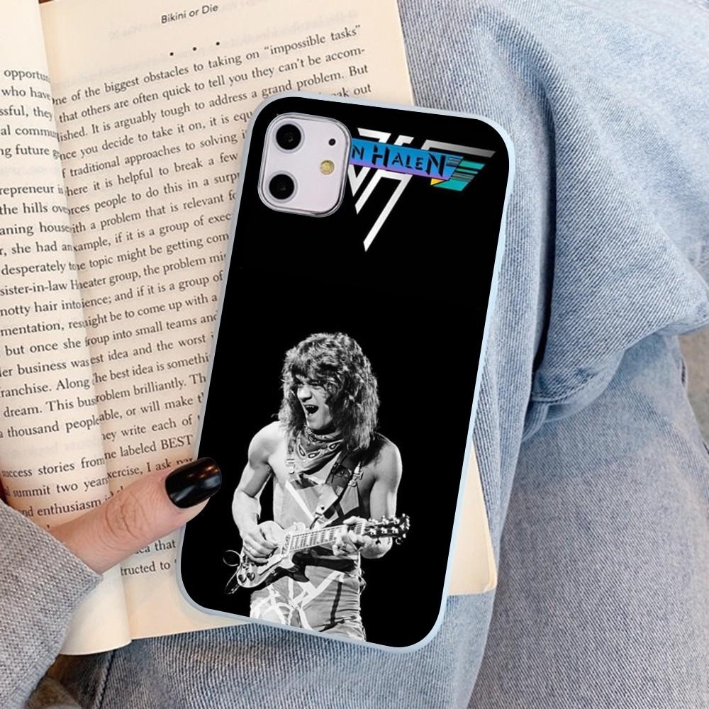 E-Eddie V-Van-Halen Music Guitar Phone Case For IPhone 14 11 12 13 Mini Pro Xs Max 8 7 6 6S Plus X XR Solid Candy Color Case