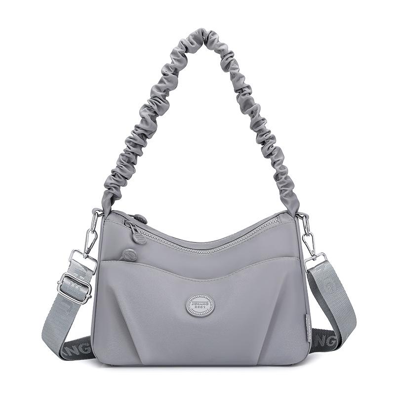 Nylon Pleated Strap Women's Crossbody Bag - Lightweight, Versatile, Simple Shoulder Bag for Commuting and Casual Use