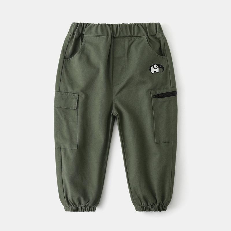 Children's Casual Pants Boys' Spring and Autumn Pants Baby Embroidered Pants