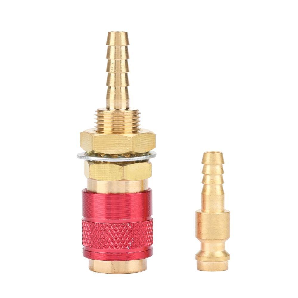 M6 Thread Size Water Cooled Gas Adapter Brass For 6mm Inner Dia Hose MIG TIG Welder Torch Fitting Red / Blue / Gold