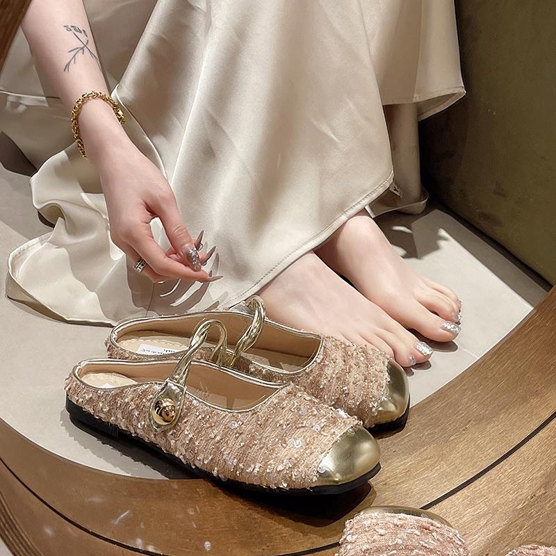 Baotou Half Slippers Women's 2025 Summer New Outer Wear One-pedal Lazy Shoes French High-end Small Fragrant Sandals