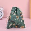 Portable Organizer for Underwear Socks Bra Cotton Makeup Bag Travel Drawstring Bags Ins Flower Print Clothes Organizer
