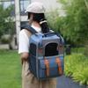 Sac à dos portable extérieur pour chien et chat Grande capacité Pliable Respirant Sac de voyage pour animaux de compagnie Bleu Denim Orange Vitalité Autres