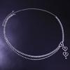 Multi Layer Waist Chain Alloy Shinning Body Chains with Dangle Heart Body Jewelry Accessories for Women and Girls