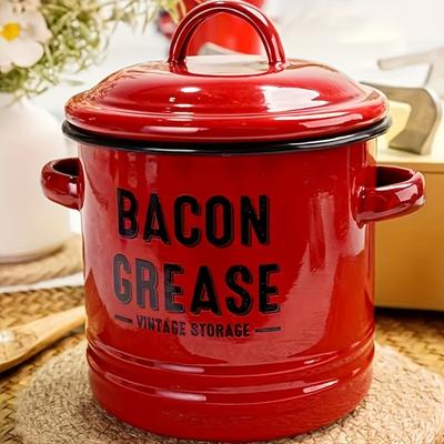 Vintage Enamel Oil Jar with Lid, Large Capacity Oil Storage Jar, Rustic Kitchen Decoration, Home Decoration Cooking Oil Jar, Perfect Gift for Kitchen