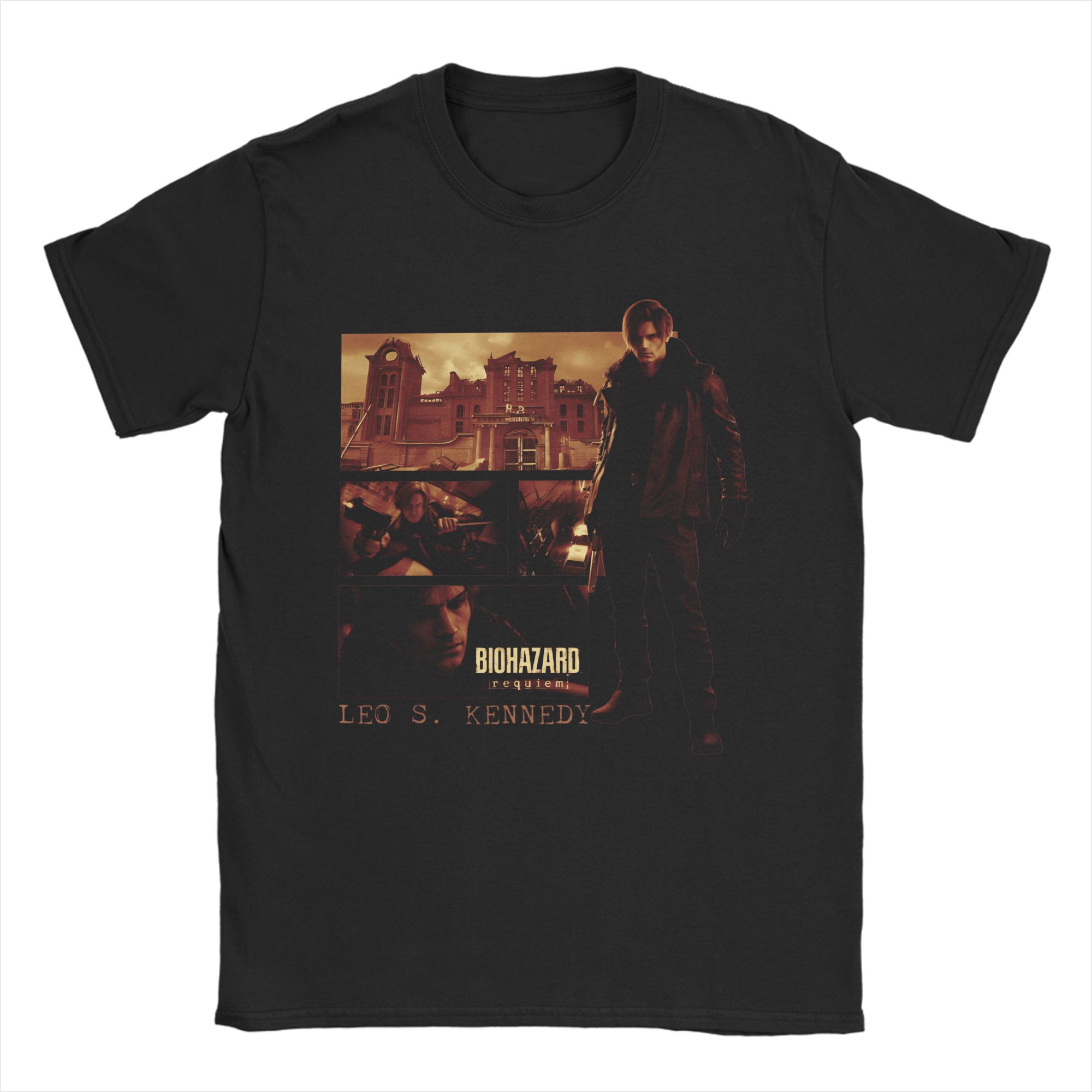 

Oversized TShirt Summer Leon Kennedy Biohazard Hippie TShirts Cotton Tshirt for Men Y2K Basic Cheap Print Short Sleeve Tees S