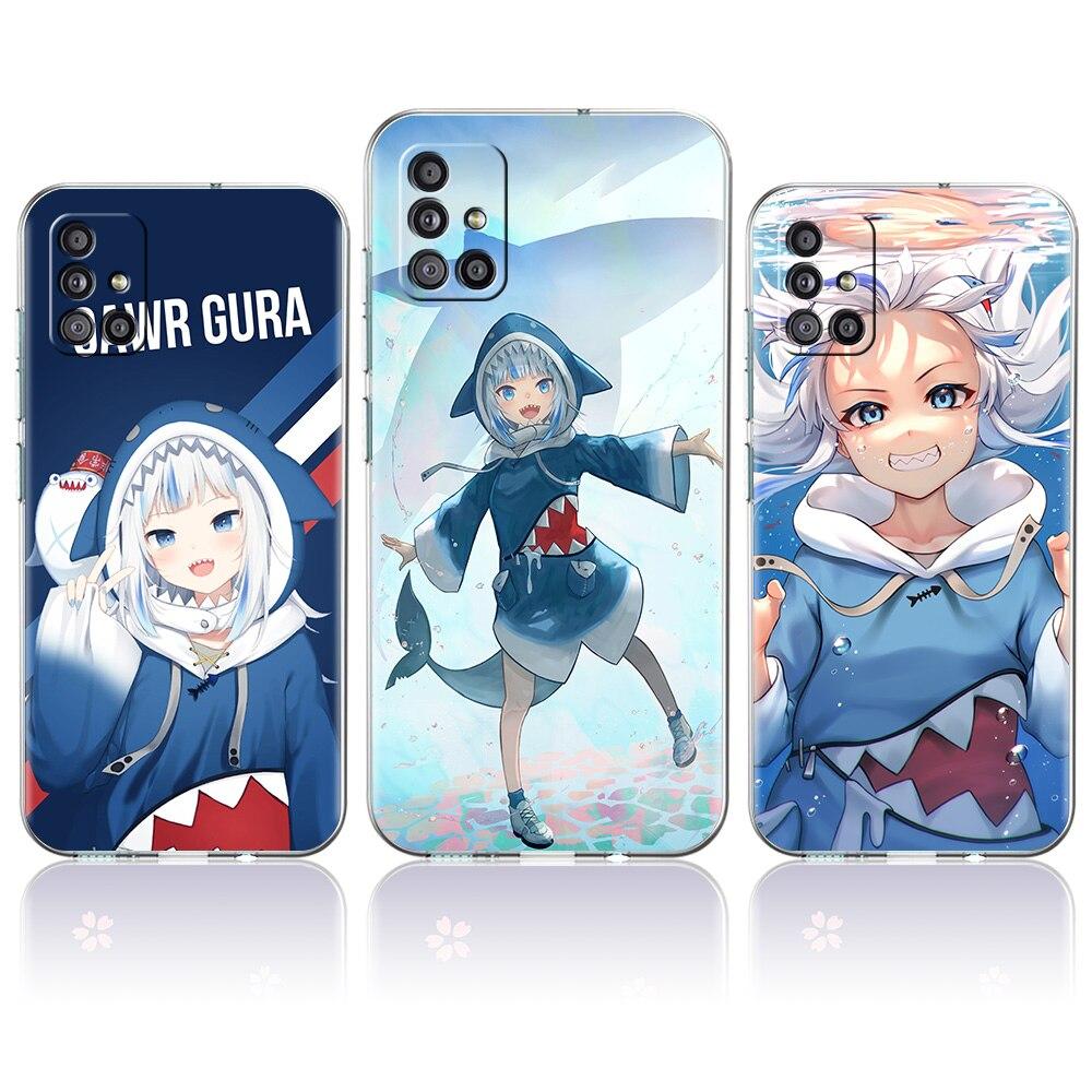 Gawr Gura Hololive Shark Anime Phone Case For Samsung Galaxy A51 A71 A21S A12 A11 A31 A41 A52 A32 5G A72 A01 A02S Clear Cover