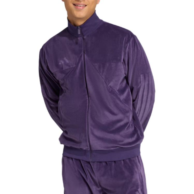 adidas Giacca da Uomo a Manica Lunga con Zip e Collo Alto a Tinta Unita JW0254