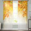 Maple Leaves Trees Texture Tulle Curtains For Living Room Sheer Voile Curtain Bedroom Decorative Kitchen Window Treatments