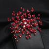 Red crystal pearl snowflake brooch temperament elegant luxury atmosphere high-end corsage women's high-end coat pin