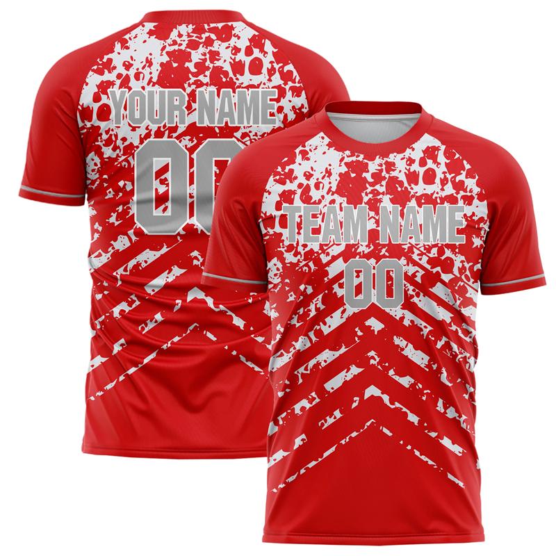 Maglietta da Calcio Personalizzata con Nome Squadra Numero Nome Personalizzata Fai da te Girocollo Magliette Sportive Rosse Vestibilità Larga Asciugatura Rapida Divisa di Squadra