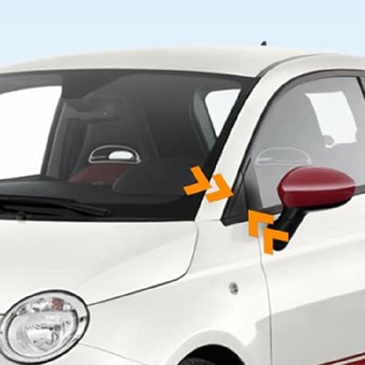 Impact Resistant Vehicle Mirror Flag Trim Protective Guard Cover For 500 2012-2017ABS Material Direct Replacement 1 Pair