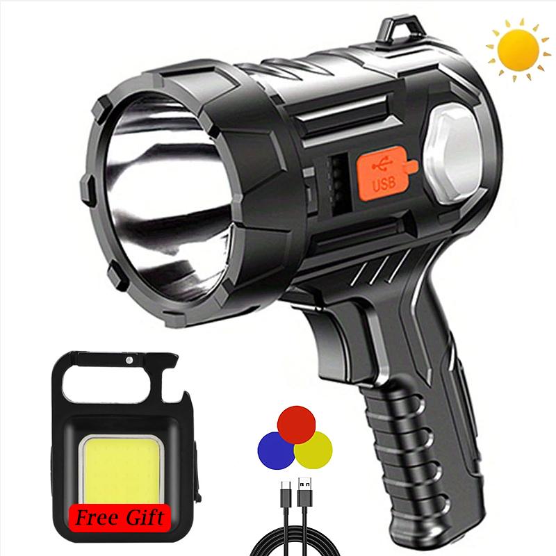 Solar LED Flashlight High Power Torch Multiple Light Sources Outdoor  Emergency Lantern USB Rechargeable Camping Fishing Lamp