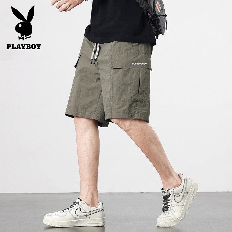 Мужские быстросохнущие шорты-карго из ледяного шелка Playboy XL