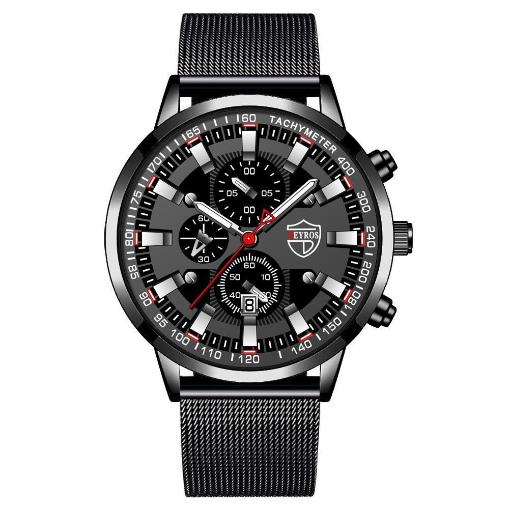 Stainless Steel Strap Watch Men'S Fashion Luminous Calendar Automatic Quartz Watch