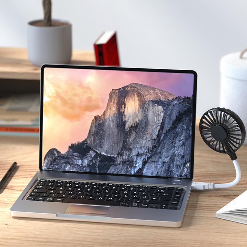 Mini USB Foldable Fan Plug and Play 7 Fan Blades Cool Wind Low Noise Portable Carry