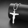 INRI Jesus Crucifix Cross Pendant Necklace Stainless Steel Christian Religious Faith Engraved Jesus Christ Amulet Jewelry Gifts