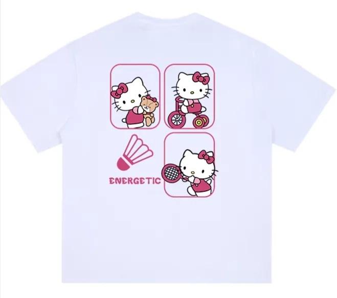 

Sanrio 2026 Лето Комикс Форма Хелло Китти Изображение 100% Хлопок Повседневная Футболка Взрослый Дети Родитель-Ребенок Топ Домашняя Одежда Y2k S