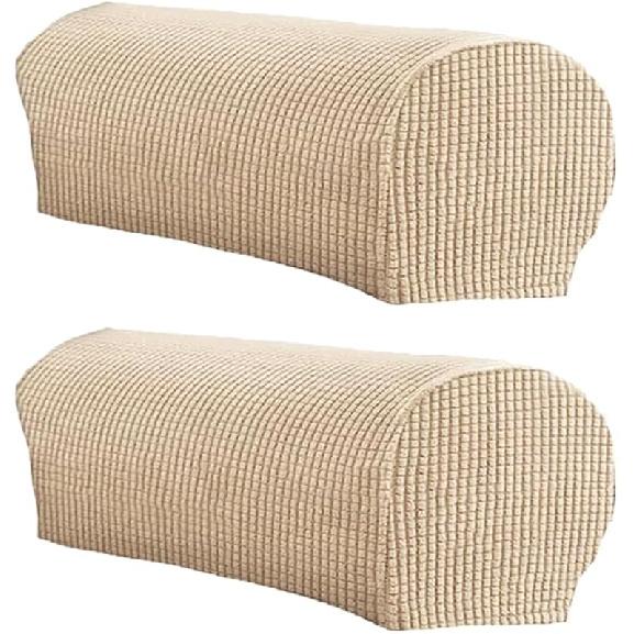 LINGXIYA Set of 2 Sofa Armrest Cover, Soft Stretch Arm Cover for Recliners Sofas Chairs,Couch Furniture Armrest Protector Covers
