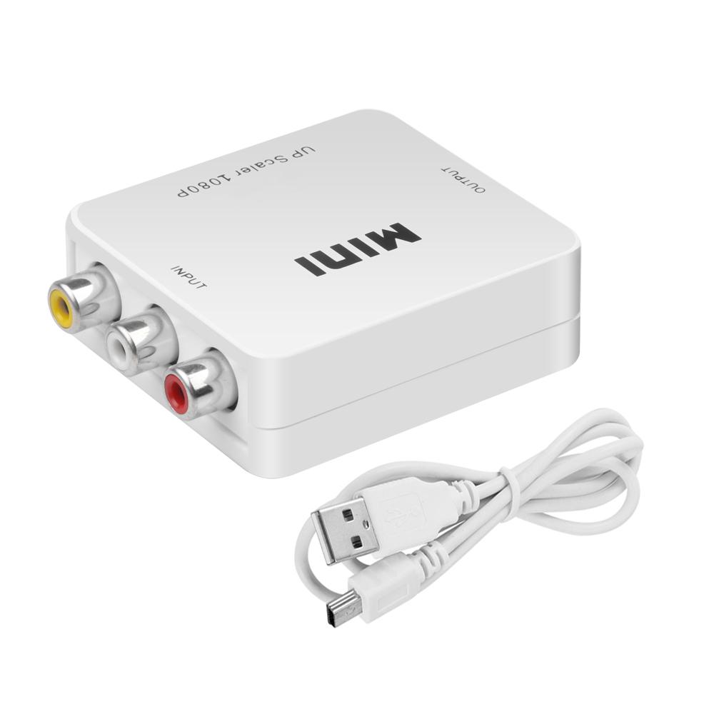 AV/RCA CVBS zu HDMI-kompatiblen Adapter 1080P Video Konverter Mini AV2HDMI-kompatiblen Adapter Konverter Box für HDTV Projektor