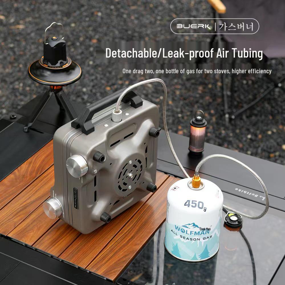 BUERK High-Fire Double-Burner Outdoor Folding Camping Stove