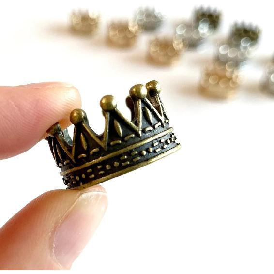Dollhouse Mini Crown, Metal Doll Crown Dollhouse Miniature 1/12 Scale, Tiny Miniature Crown, Mini Alloy Crown, Dolls Headwear Accessories (4PCS)