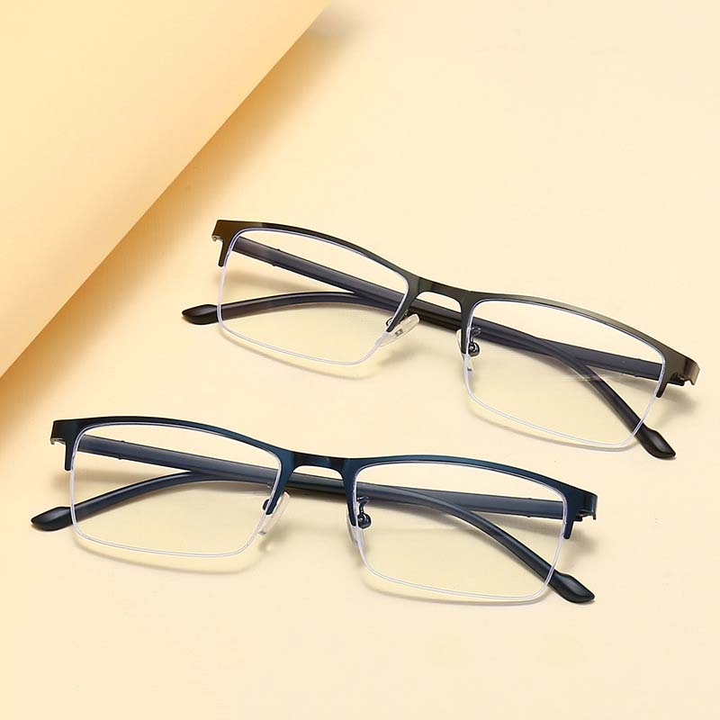 1/2/3PCS Metal Half Frame Anti Blue Light Presbyopia Glasses Lightweight Reading Glasses 8057