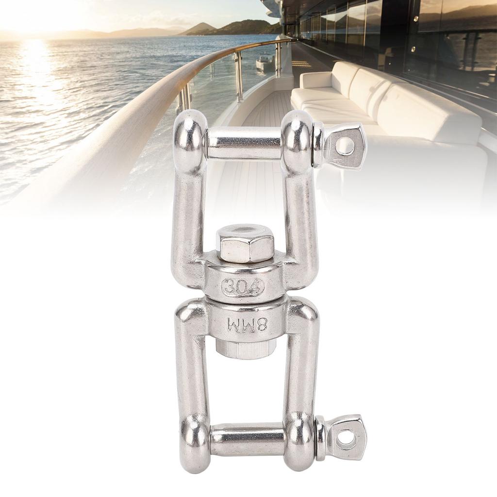 Stainless Steel Double Ended   Shackle 8 Shaped   Connector Marine Device for Ships Boat Yacht
