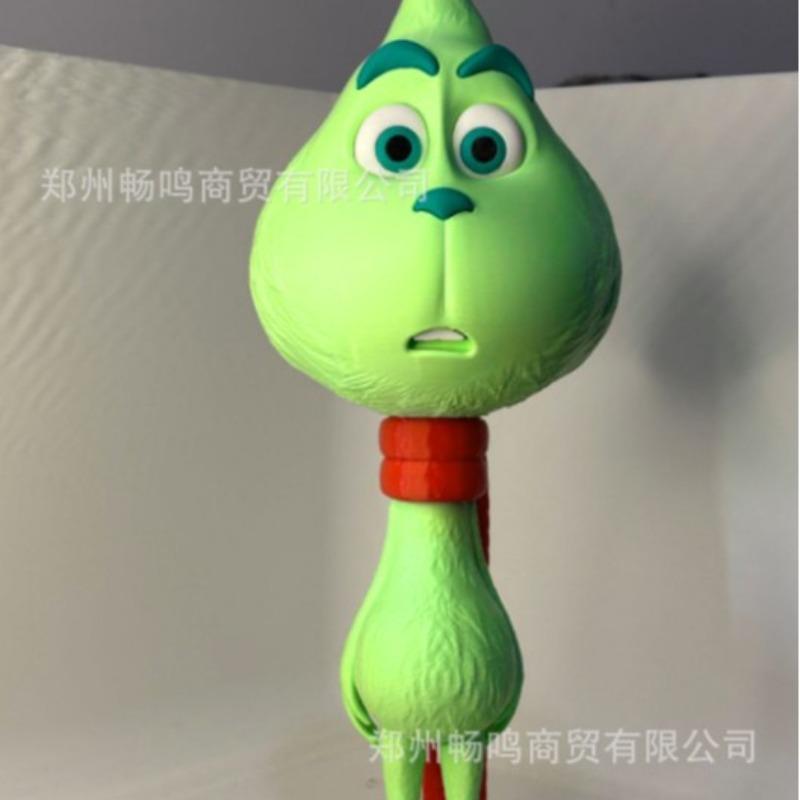 3D Printing of Christmas Tree Ornaments, Green Haired Monsters, Christmas Ornaments, Handmade Christmas Decorations