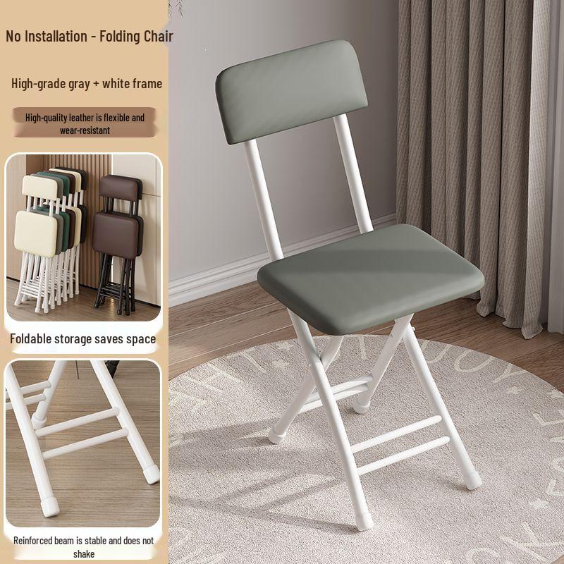 Folding Office & Leisure Chair with Backrest - Computer, Home, Training & Portable Stool