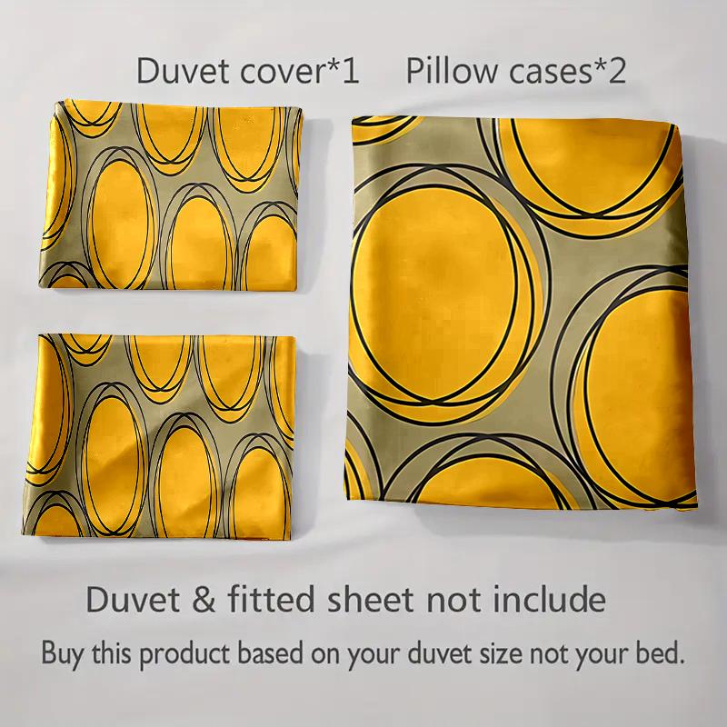 Yellow Concentric Circles. Bedding Duvet Cover Sets Duvet Covers Pillowcases Gifts (1 * Duvet Cover 2 * Pillowcases, Without Duvet Insert)