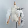 Detachable Wedding Bridal Arm Sleeves White Chiffon Ruffle Off Shoulder Sleeve Cuffs Removable Flowy Long Ribbon Sleeves for Wedding Dress