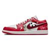 Air Jordan 1 Cushioning, Wear Resistant Low Top Vintage Basketball Shoes Unisex White Red 553558-166(Team56-)