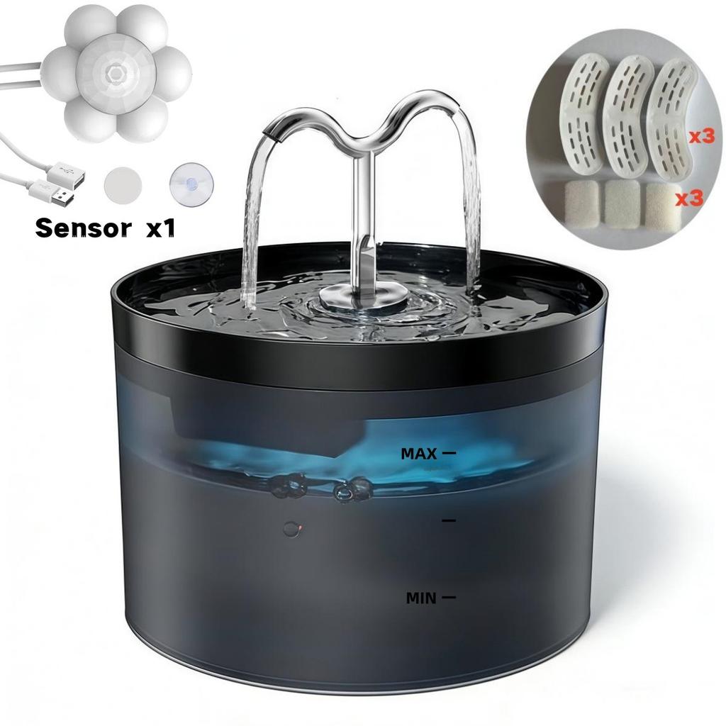 Pet Water  Fountain Auto Filter Set Automatic Sensing Cat Drinker 2.1L Recirculate Filtring Drinking for Cat Dog Water Dispenser