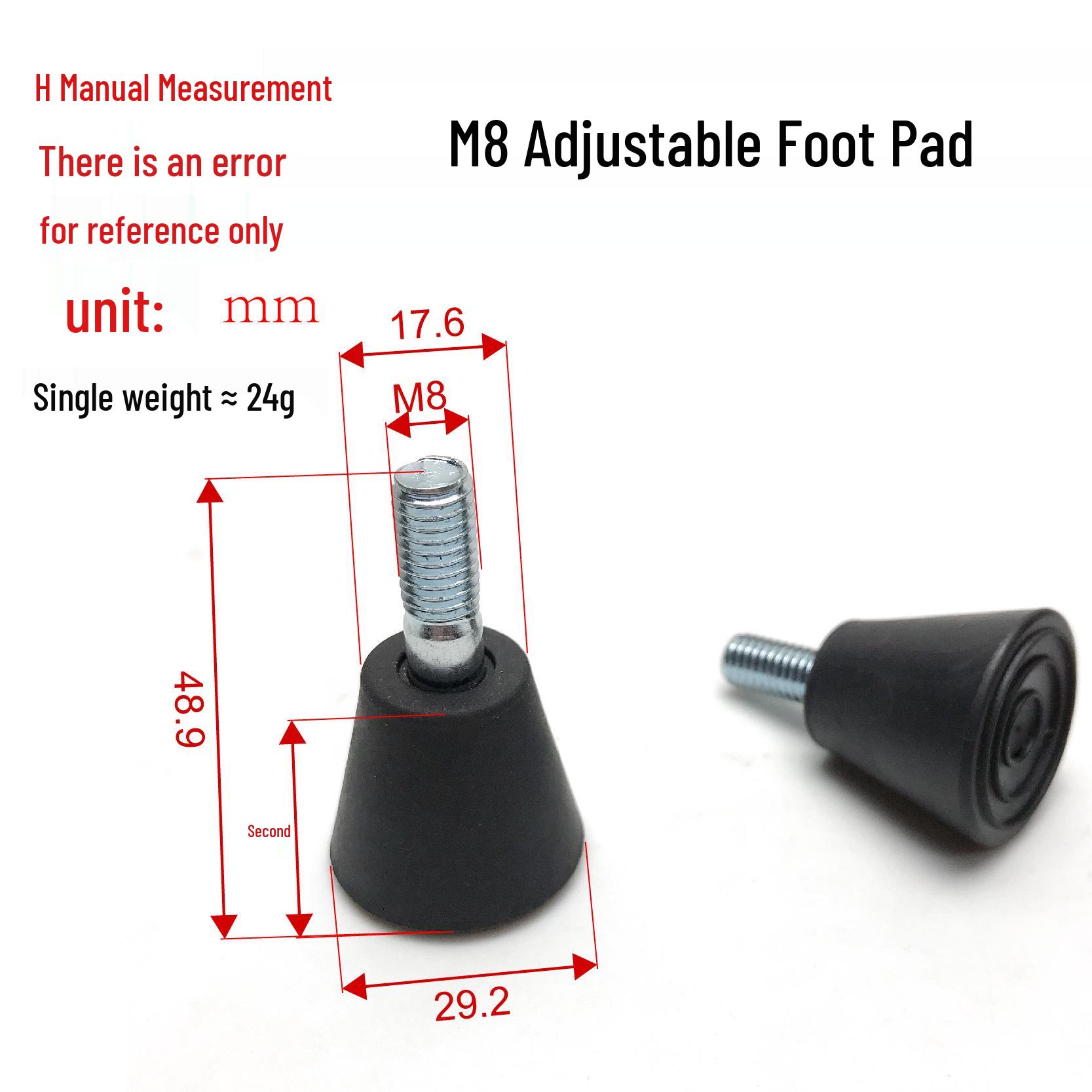 

M8 Adjustable Anti-slip Shock-Absorbing Waterproof Floor Mat for Fitness Equipment, Sofa, Table, Cabinet Support, Wear-resistant Cushion Feet. Plastic